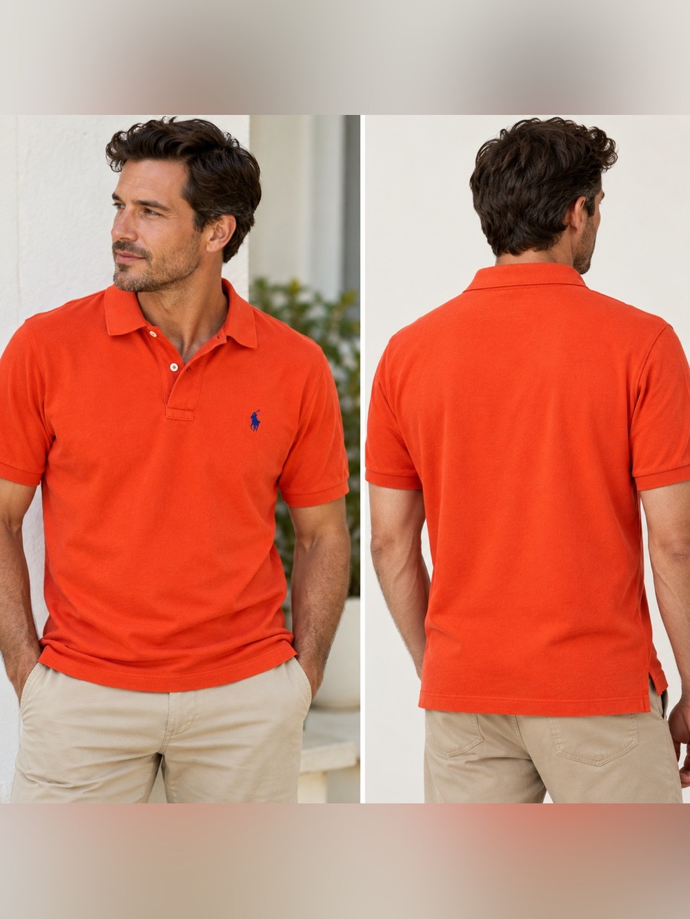 Vintage Polo Ralph Lauren Orange Polo Shirt Men’s M 100% Cotton